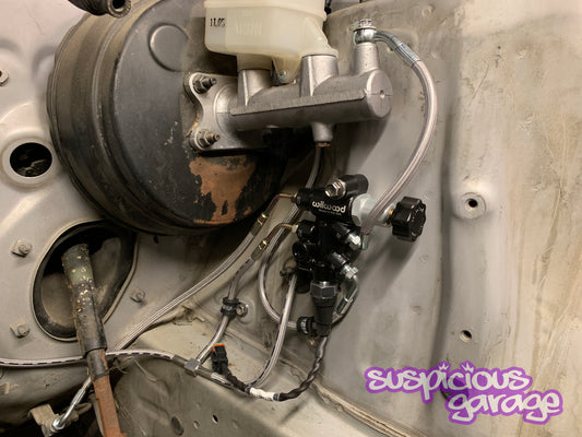 1988 - 1992 Toyota Cressida Suspicious Garage ABS Elimination Kit using Wilwood Proportioning Valve for MX83