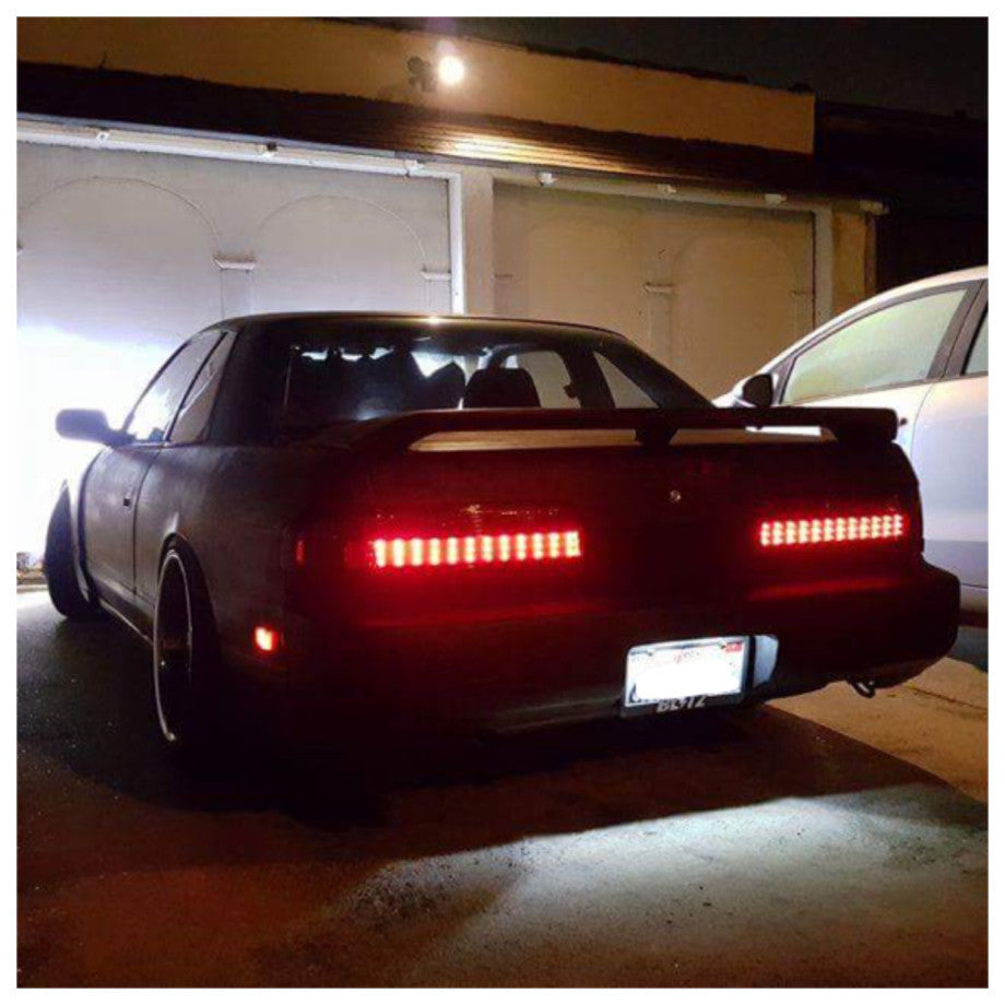 1989-1994 Nissan 240sx Circuit Sports LED Smoked Rear Tail Lamp Lights for S13 Coupe