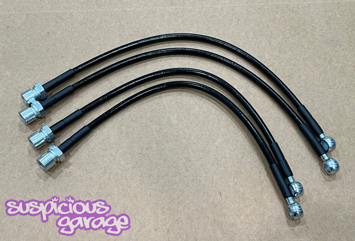 1996-2000 Toyota Chaser Mark II Cresta Suspicious Garage Steel Braided Brake Lines for JZX100