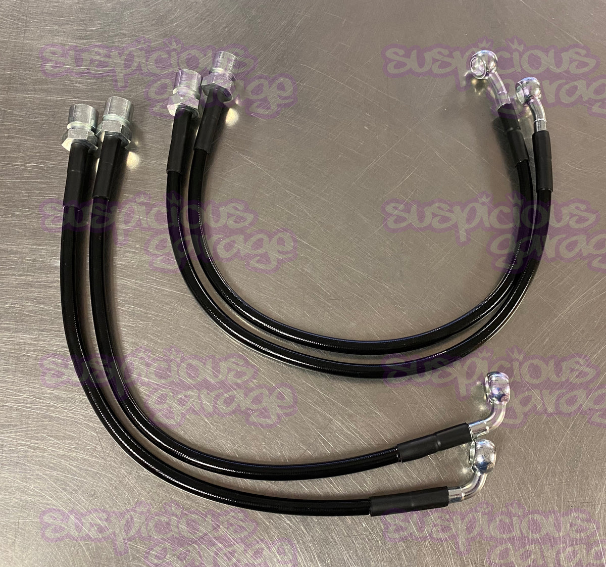 1992-1996 Toyota Chaser Cresta Mark II Suspicious Garage Steel Braided Brake Lines for JZX90